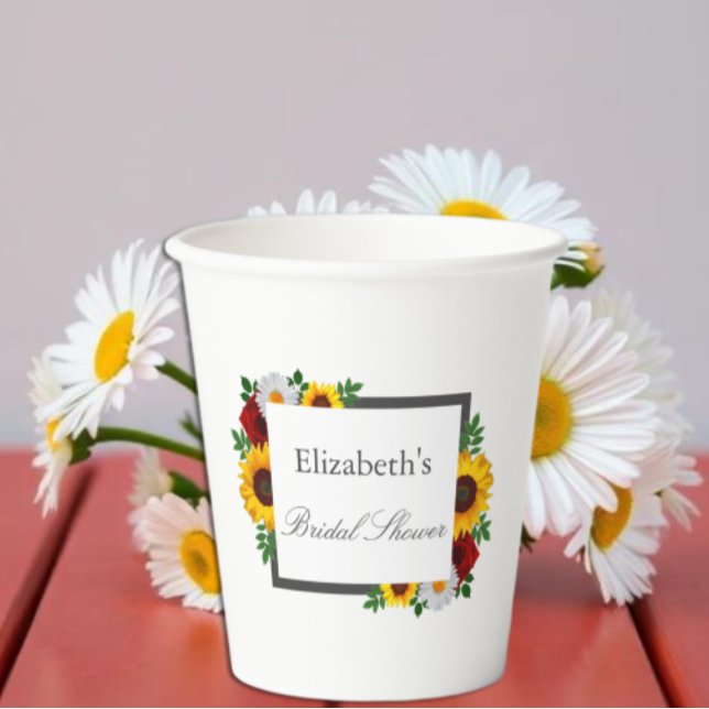 Vasos De Papel Ducha de Novia Floral Tradicional (Subido por el creador)