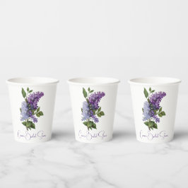 Vasos De Papel Ducha de Novia Lilas Púrpuras