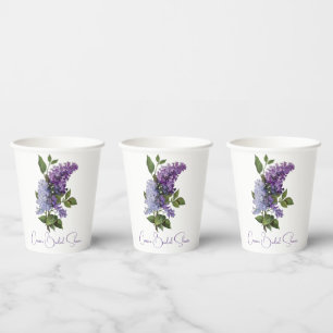 Vasos De Papel Ducha de Novia Lilas Púrpuras
