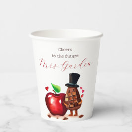 Vasos De Papel Ducha de Novia Manzana Roja