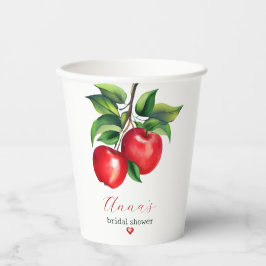 Vasos De Papel Ducha de Novia Manzana Roja