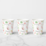 Vasos De Papel Ducha de Novia Mariposa Floral Menta Rosa Rubor<br><div class="desc">Ducha de Novia Mariposa Floral Menta Rosa Rubor</div>