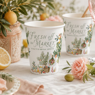 Vasos De Papel Ducha de Novia Mediterránea Fresca del Mercado
