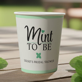 Vasos De Papel Ducha de Novia Mint to Be
