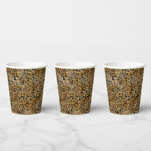 Vasos De Papel Ducha de Novia Moderna Estampa Animal Leopardo