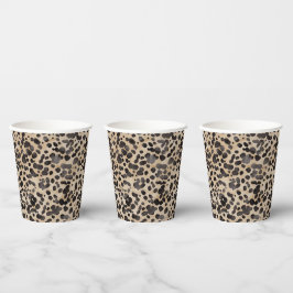 Vasos De Papel Ducha de Novia Moderna Estampado Animal Leopardo