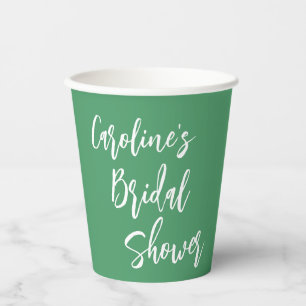 Vasos De Papel Ducha de Novia Moderno Script Personalizado Kelly 
