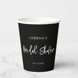 Vasos De Papel Ducha de novia negra contemporánea moderna