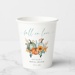 Vasos De Papel Ducha de Novia Otoñal de Calabaza Caprichosa