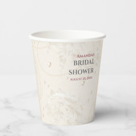 Vasos De Papel Ducha de Novia Perlas Joyas
