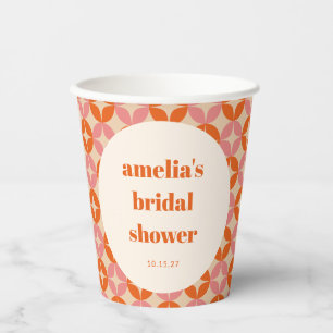 Vasos De Papel Ducha de Novia Personalizada Moderno de Medianos d