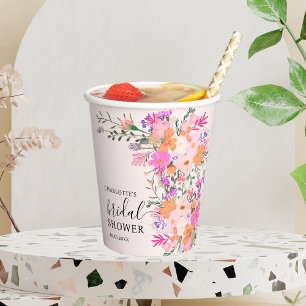 Vasos De Papel Ducha de novia primaveral de flores silvestres rom