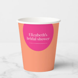 Vasos De Papel Ducha de novia rosa y Naranja