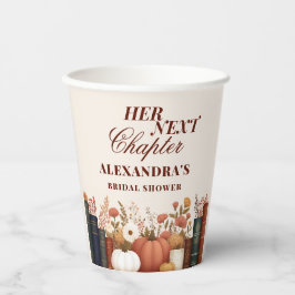 Vasos De Papel Ducha de Novia Tema de Libro de Otoño del Próximo 