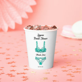 Vasos De Papel Ducha de novia Turquoise Lingerie