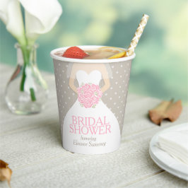 Vasos De Papel Ducha de novia vestido boda ducha rosa