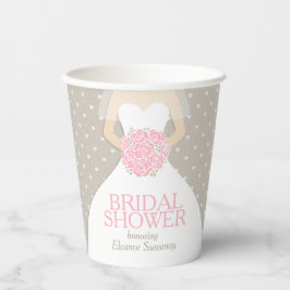 Vasos De Papel Ducha de novia vestido boda ducha rosa