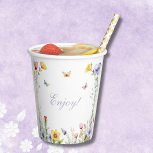 Vasos De Papel Ducha de novias Boho Summer Wildflower