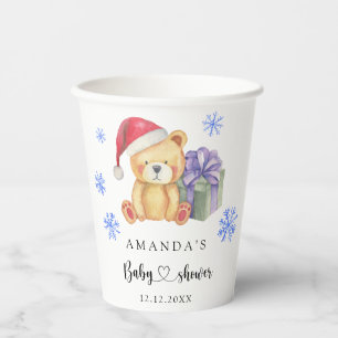 Vasos De Papel Ducha de osito de peluche de invierno para bebé