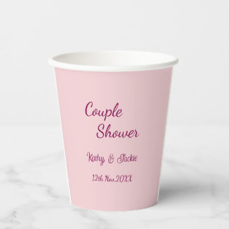 Vasos De Papel ducha de pareja rosa morado pastel boda nombre fec