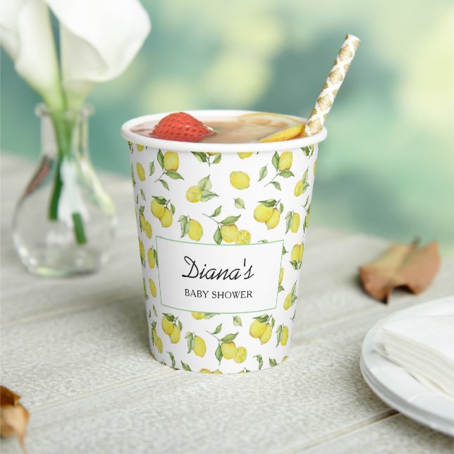 Vasos De Papel Ducha de verano de limones para bebé (in situ)
