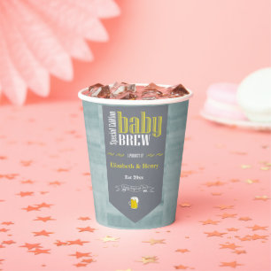 Vasos De Papel Ducha divertida con etiqueta personalizada de cerv