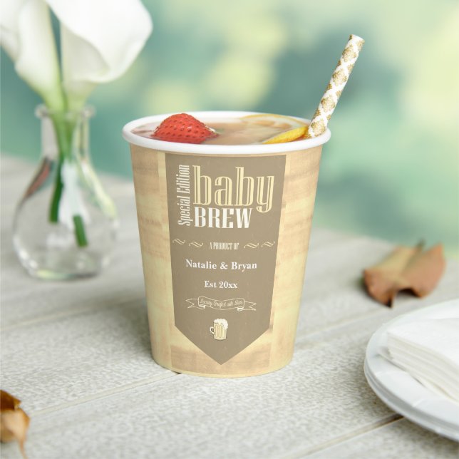 Vasos De Papel Ducha divertida con etiqueta personalizada de cerv (in situ)