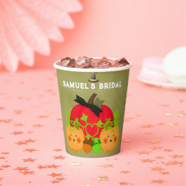 Vasos De Papel Ducha Nupcial de Halloween Pareja de Calabaza