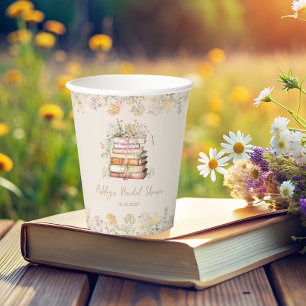 Vasos De Papel Ducha nupcial del libro de flores silvestres