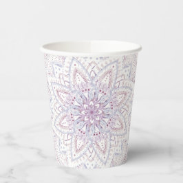 Vasos De Papel Ducha nupcial Intrincada Pastel Mandala rosa y azu