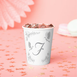 Vasos De Papel Ducha nupcial monogramada de boda