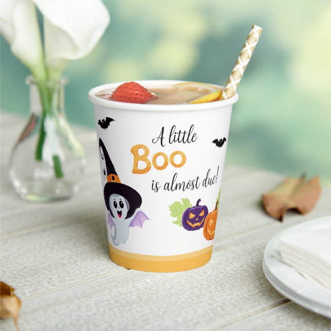 Vasos De Papel Ducha para bebé con papel de Halloween en Little B (in situ)