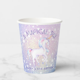 Vasos De Papel Dulce arcoiris Unicornio nombre de fiesta de cumpl