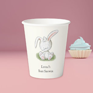 Vasos De Papel Dulce Baby Shower Caprichoso de Conejito