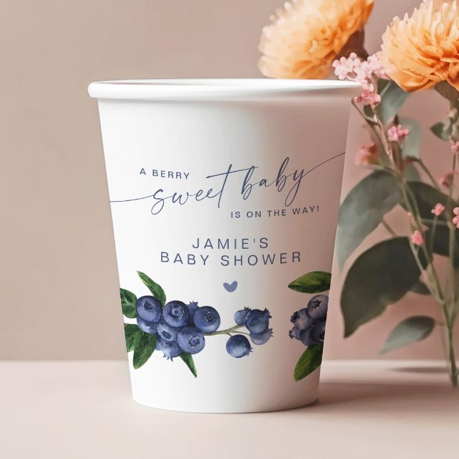 Vasos De Papel Dulce Bebé Arándano Fiesta de Bienvenida (Subido por el creador)