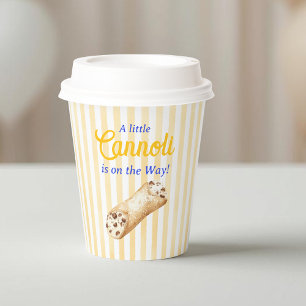 Vasos De Papel Dulce Cannoli Baby Shower Italiano Amarillo Azul
