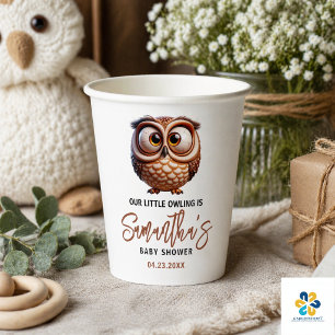 Vasos De Papel Dulce Caricatura de Búho para Baby Shower de Niño