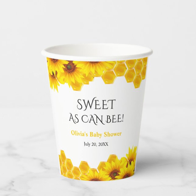 Vasos De Papel Dulce como puede ser la colmena amarilla para la d (Anverso)