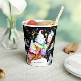 Vasos De Papel Dulce Crema Sencilla de Hielo