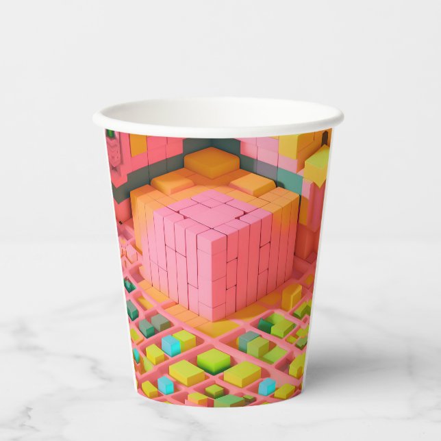 Vasos De Papel Dulce de colores vivos (Anverso)