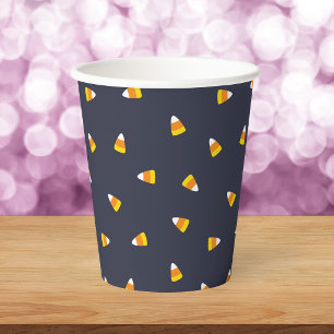 Vasos De Papel Dulce de Halloween de Maíz de Caramelo Azul Oscuro