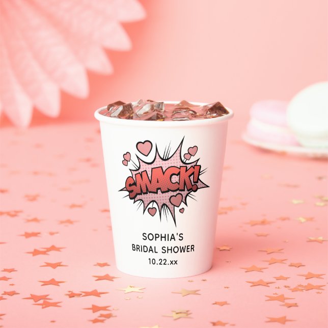 Vasos De Papel Dulce divertido baby shower boda retro (in situ)