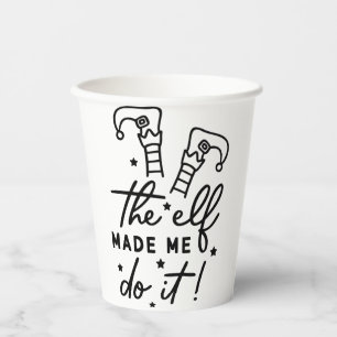 Vasos De Papel Dulce Elfo de Navidad me hizo hacerlo Divertido Re