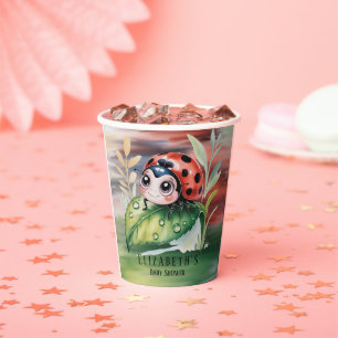 Vasos De Papel Dulce Fiesta de Bebé de la Niña Mariquita Adorable