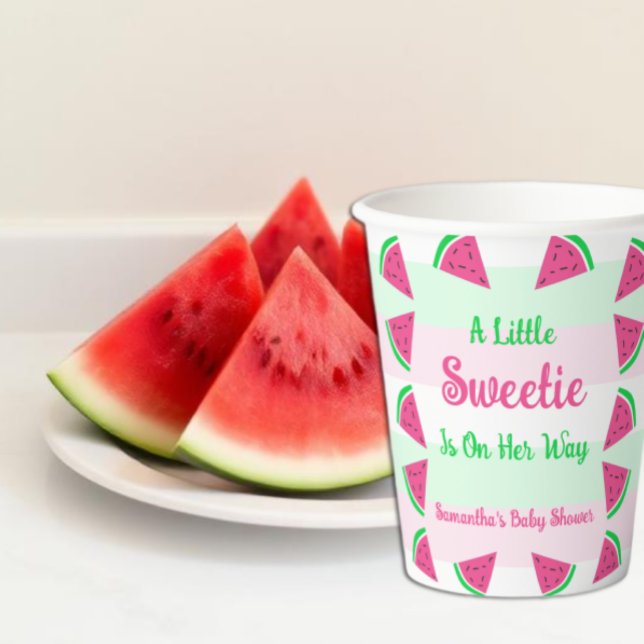 Vasos De Papel Dulce Fiesta de Bebé de Sandía (Subido por el creador)
