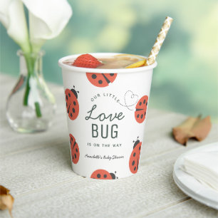 Vasos De Papel Dulce Fiesta de Bebé Mariquita Señora Bug Amor