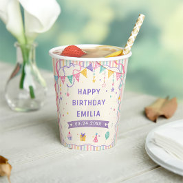 Vasos De Papel Dulce Fiesta de Cumpleaños
