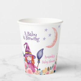 Vasos De Papel Dulce Flower Witch Cauldron Baby Brewing Shower