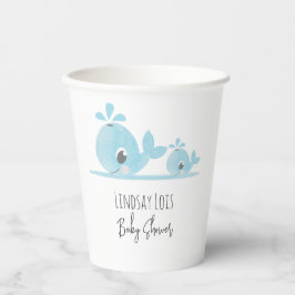 Vasos De Papel Dulce Mamá Ballena Bebé Ballena Baby Shower   