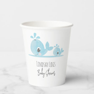 Vasos De Papel Dulce Mamá Ballena Bebé Ballena Baby Shower